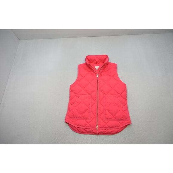 J Crew Puffer Vest Down Waterfowl Pink Full Zip Performance Womens Sz Small - Picture 5 of 9